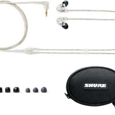 Shure SE215 PRO Wired Earbuds, Professional Sound Isolating Earphones with Clear Sound, Deep Bass, Secure in-Ear Fit, Carrying Case, Clear