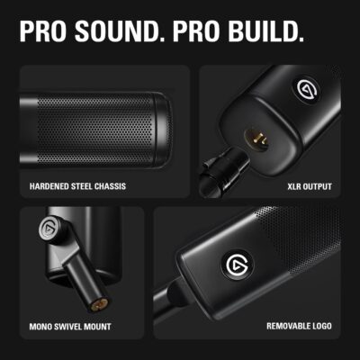 Elgato Wave DX – Dynamic XLR Microphone, Cardioid pattern, Noise Rejection, speech optimised for Podcasting, Streaming, Broadcasting, No Signal Booster Required, works with any Interface, for Mac, PC