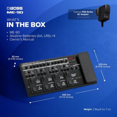 71gNZOsdnVL. AC SL1500 BOSS ME-90 Guitar Multi-Effects | All-In-One Guitar Processor | 11 Onboard AIRD Amp Models | 60 Effects derived from the GT-1000 | 8 Multi-Function Footswitches & Redesigned Expression Pedal