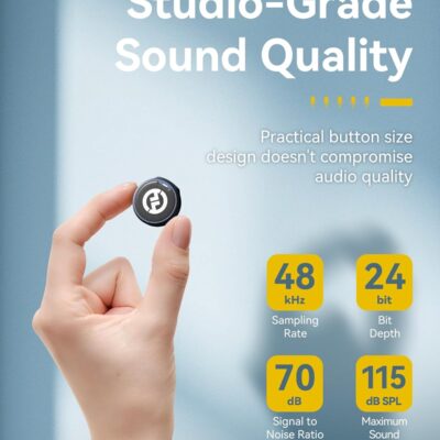 Hollyland Lark M2 Wireless Lavalier Microphone for Camera PC Laptop Phones, Mini Lapel Microphone Wireless, 48KHz 24Bit, 1000ft Range, Noise Cancellation, 30H Battery for Video Recording, Streaming