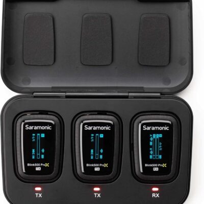 Saramonic Blink 500 Pro X B2 Wireless Microphone for iPhone, 2-Person Wireless 2.4GHz Clip-On Microphone System with Lavaliers for Cameras, Mobile & More, Black