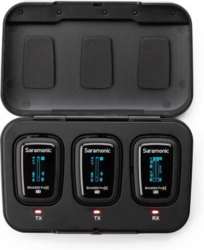 Saramonic Blink 500 Pro X B2 Wireless Microphone for iPhone, 2-Person Wireless 2.4GHz Clip-On Microphone System with Lavaliers for Cameras, Mobile & More, Black