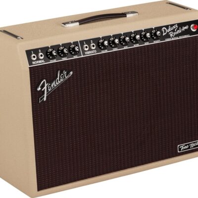 Fender Tone Master Deluxe Reverb 1×12-Inch Guitar Combo Amplifier – Blonde Bundle with Instrument Cable, Amperstand Guitar Cradle, Tuner, and 24-Pack Picks