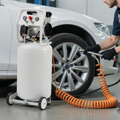 Albott 20 Gallon Vertical Air Compressor, 1.8 HP Electric Air Compressor with Copper Motor, 120 PSI Max, Portable Ultra Quiet Tank for Garage, Nailing, Tire Inflation