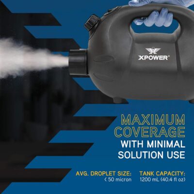 71hUzDHNuPL. AC SL1500 XPOWER F-16B ULV Cold Fogger, Mist Blower, and Sprayer for Cleaning, Disinfecting, Pest Control, Odor Elimination, and Mold Removal, 25+ Ft. Spray Distance, 1.6 L Tank Capacity, Rechargeable Battery