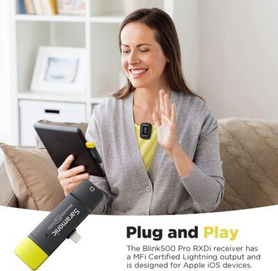 Saramonic Blink500 Pro Dual-Channel Wireless Lavalier Microphone for iPhone, Cordless 2.4G Clip-on Mic for Video Recording Facebook YouTube Live Stream Podcast Vlog Interview (B3)