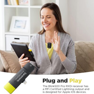 Saramonic Blink500 Pro Dual-Channel Wireless Lavalier Microphone for iPhone, Cordless 2.4G Clip-on Mic for Video Recording Facebook YouTube Live Stream Podcast Vlog Interview (B3)