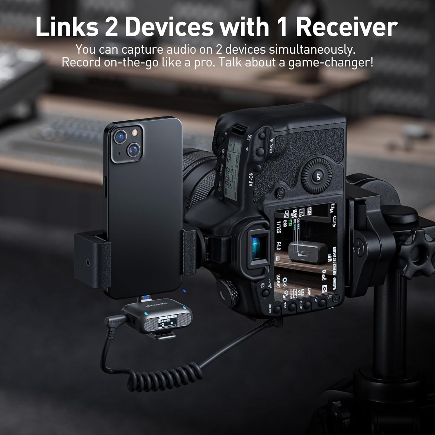 Saramonic BLINK500B2+ Wireless Lavalier Microphone for iPhone/Camera/Android, Detail-Rich Audio, 40h Battery Life, Clip on Wireless Lapel Mic for Live Streaming Video Conference Recording