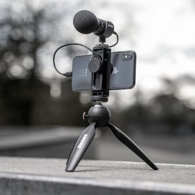Shure MV88+ Video Kit – Digital Stereo Condenser Microphone for Apple and Android, with Manfrotto PIXI Tripod, Phone Clamp, Mount, iOS and USB-C Cables for Next-Level Compatibility and Connectivity