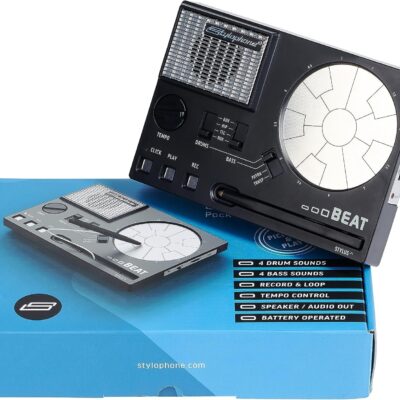 Stylophone Beat – Compact Stylus Drum Machine | 4 Drum Kits & 4 Bass Sounds | Rhythm Machine Beat Maker | Drum Loop Machine