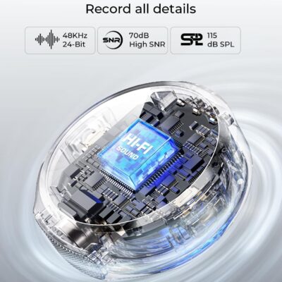 Hollyland Lark M2 Wireless Lavalier Microphone for Camera PC Laptop Phones, Mini Lapel Microphone Wireless, 48KHz 24Bit, 1000ft Range, Noise Cancellation, 30H Battery for Video Recording, Streaming