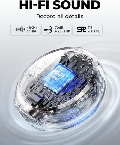 Hollyland Lark M2 Wireless Lavalier Microphone for Camera PC Laptop Phones, Mini Lapel Microphone Wireless, 48KHz 24Bit, 1000ft Range, Noise Cancellation, 30H Battery for Video Recording, Streaming