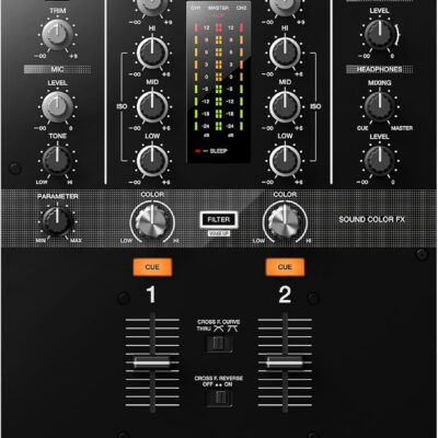 Pioneer DJM-250MK2 2-Channel DJ Mixer with Independent Channel Filter – Bundle with Headphones, XLR Cable, and Austin Bazaar Polishing Cloth