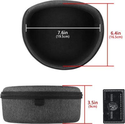 Geekria Shield Headphones Case Compatible with Audio-Technica ATH-M50X/M30X, ULTRASONE Signature Fusion Open Back, Replacement Hard Shell Travel Carrying Bag with Cable Storage (Dark Grey)