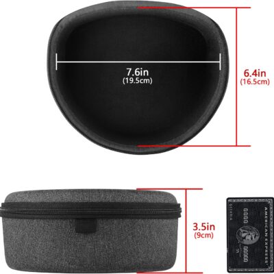 Geekria Shield Headphones Case Compatible with Audio-Technica ATH-M50X/M30X, ULTRASONE Signature Fusion Open Back, Replacement Hard Shell Travel Carrying Bag with Cable Storage (Dark Grey)