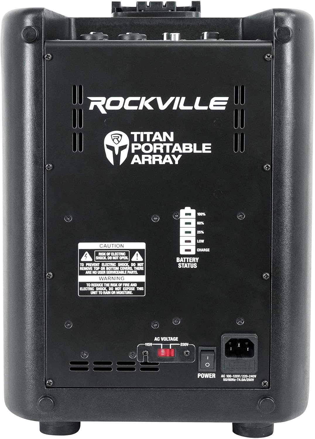 Rockville Titan Portable Array 1200W Battery Powered PA DJ Speaker System w/Subwoofer, Bluetooth 5.0, Rechargeable Battery, Built-in Mixer, for Outdoor Events and Small Gigs