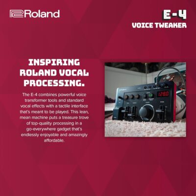 Roland AIRA Compact E-4 VOICE TWEAKER| Vocal Performance Tool with Powerful Voice Transformer Effects | Vocoder | Looper | Harmony | Auto Pitch | MIDI | For Singing & Vocal Artists