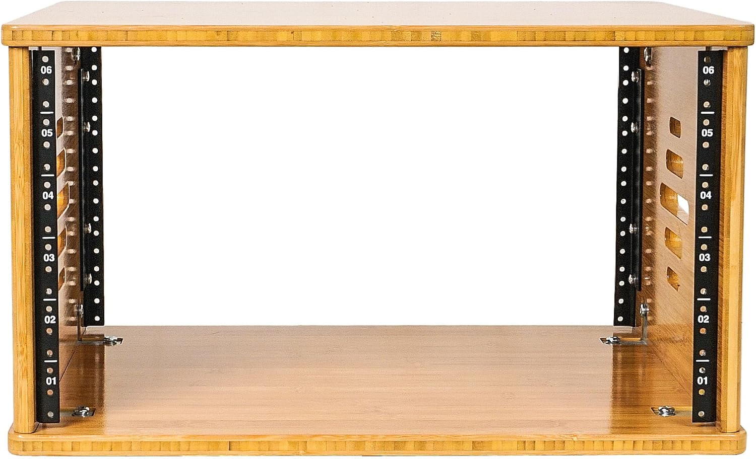 Sound Town DIY 6U Solid Carbonized Bamboo Studio Equipment Rack w/ 14.2 Depth, Ventilation for Recording Room, PA/DJ Pro Audio, Home Audio (STBR-6U)