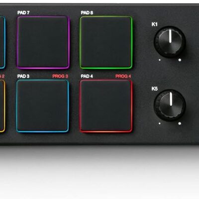 Akai Professional LPD8 – USB MIDI Controller with 8 Responsive RGB MPC Drum Pads for Mac and PC, 8 Assignable Knobs and Music Production Software