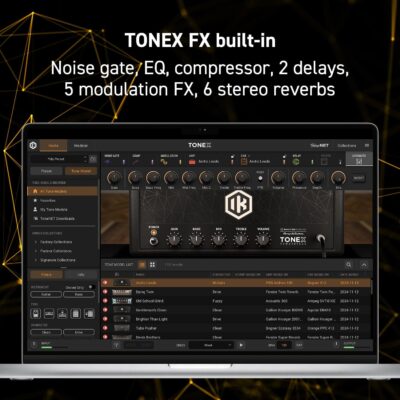 IK Multimedia TONEX Pedal: Stereo multi-effects guitar and bass pedal with 150 Presets, 15 Pre/Post FX, Tuner, Tap Tempo, Headphone Out, Software Player and Editor