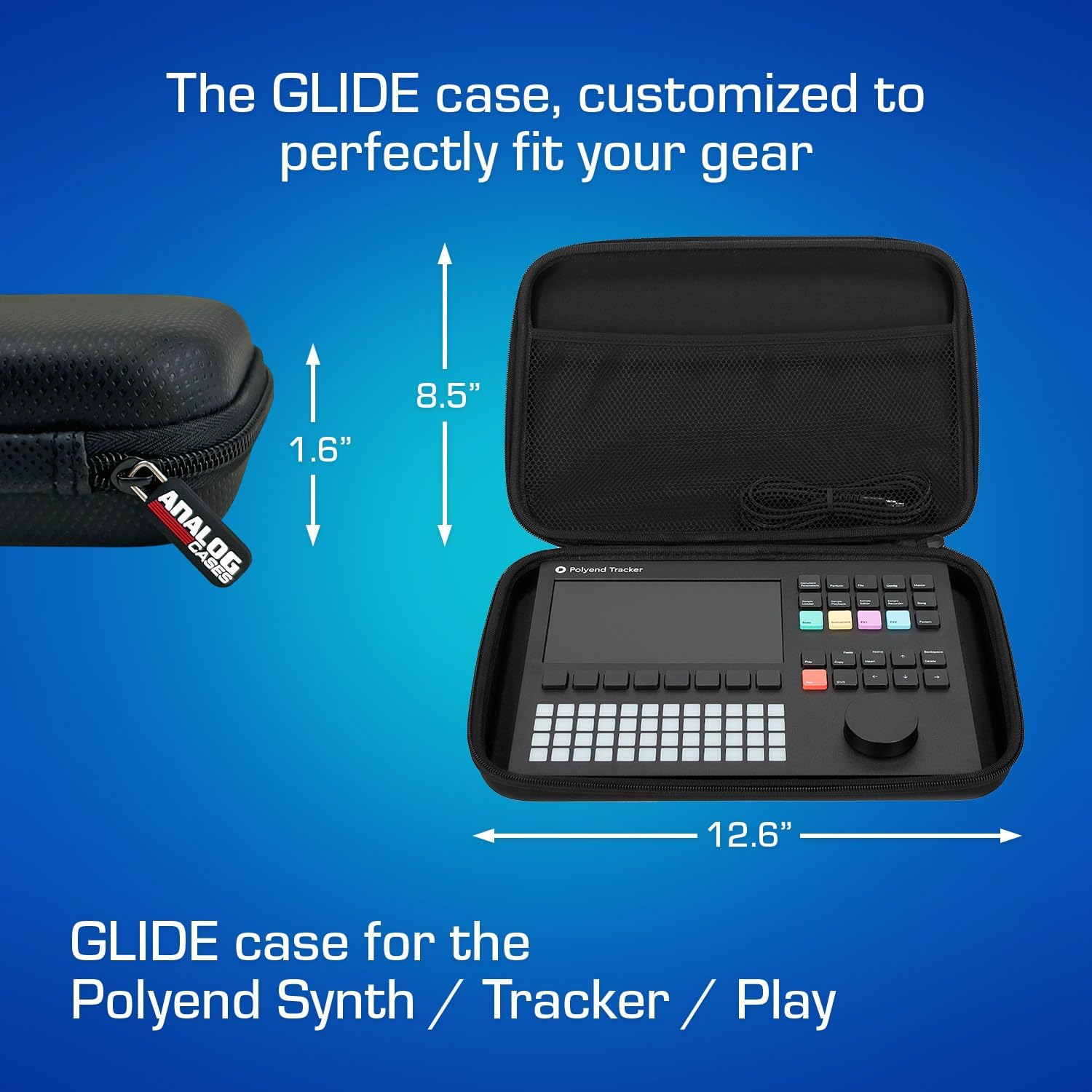 ANALOG CASES Polyend Synth/Tracker+ / Play Case – Custom-Fitted Compact GLIDE Case for Travel