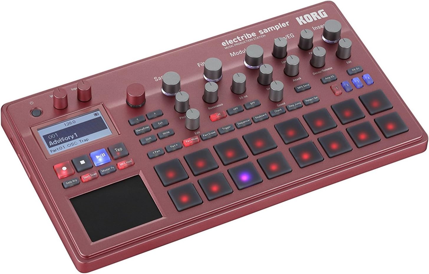 Korg ELECTRIBE2SRD Electribe Sampler in ESX Red with V2.0 Software w/ Geartree Cloth and Cable