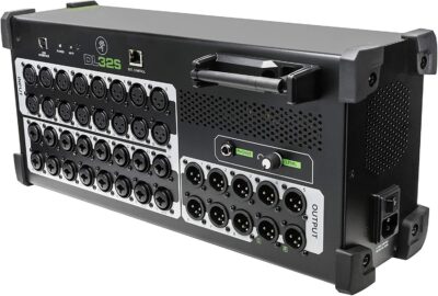 Mackie DL32S 32-channel Digital Rack Mixer with Integrated 32-in/32-out USB 2.0 Audio Interface + Pro Headphone with Pair of EMB XLR Cable and Gravity Magnet Phone Holder Bundle