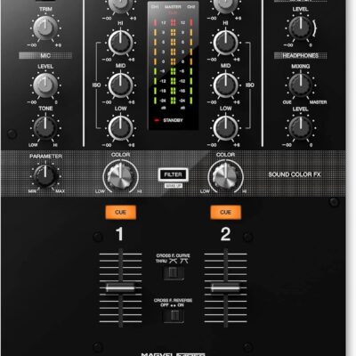 Pioneer DJM-250MK2 2-Channel DJ Mixer with Independent Channel Filter – Bundle with TRS Cable, 2 XLR Cables, and Austin Bazaar Polishing Cloth