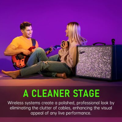 Xvive U2 Wireless Guitar System Rechargeable 2.4GHz Guitar Wireless Transmitter and Receiver for Electric Guitar Bass