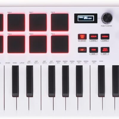 71lk7jiKxhL. AC SL1500 Akai Professional MPK Mini Plus – USB MIDI Keyboard Controller with 37 Mini Keys, 8 MPC Pads, Sequencer, MIDI/CV/Gate I/O and Native Instruments Sound Package, White Limited Edition