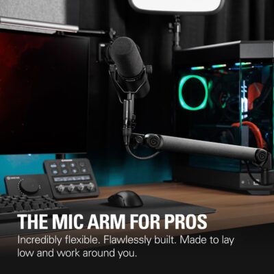 Elgato Wave Mic Arm Pro – 360° Rotatable Low Profile Gas Spring Microphone Arm, Works Mics/Shure SM7B/HyperX QuadCast/Rode/Blue Yeti & More – for Broadcasting/Podcasting/Streaming