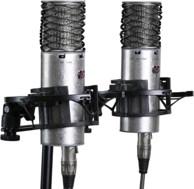 Focusrite Scarlett 2i2 Studio Audio Interface + Aston Spirit Stereo Pair Microphones Bundle – USB Recording Kit for Home Studio, Podcasting & Vocal Recording