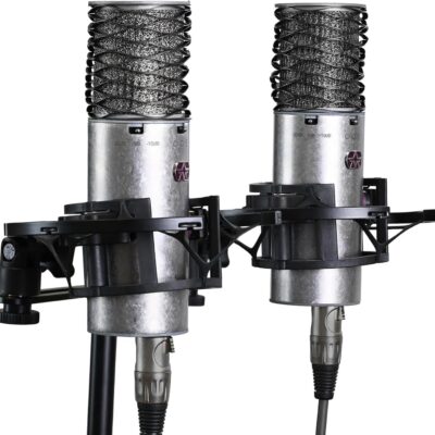 Focusrite Scarlett 2i2 Studio Audio Interface + Aston Spirit Stereo Pair Microphones Bundle – USB Recording Kit for Home Studio, Podcasting & Vocal Recording