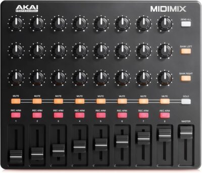 71mSk1g0FuL. AC SL1500 Akai Professional MIDImix – USB MIDI Controller Mixer with Assignable Faders and Master Fader, 24 Knobs and 16 Buttons, 1 to 1 Mapping With Ableton Live