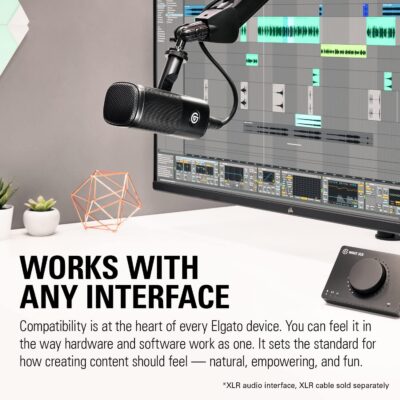 Elgato Wave DX XLR Microphone, Speech Optimized, No Signal Booster Required, Reduces Unwanted Noise, Wide Acceptance Angle, Works With Any Audio Interface