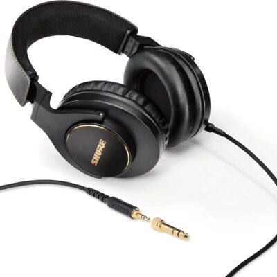 Shure SRH840A Professional Over-Ear Wired Studio Headphones – Critical Listening & Monitoring Headset with Tailored Frequency Response, Detailed Sound, Adjustable & Collapsible Design, Black