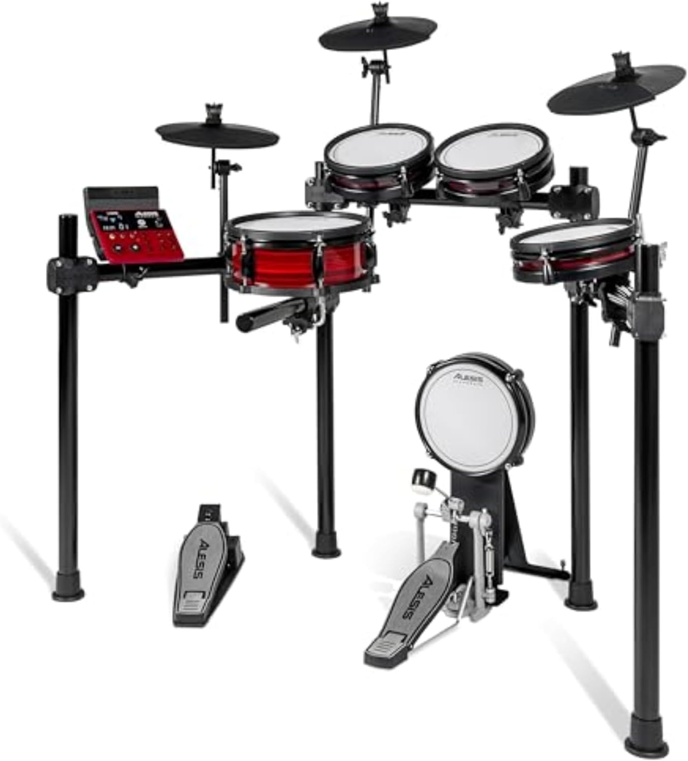 Alesis Nitro Pro Electric Drum Set with Dual-Zone Quiet Mesh Pads, 500+ Authentic BFD Sounds, Bluetooth, Drumeo, USB MIDI, Double Kick Compatible