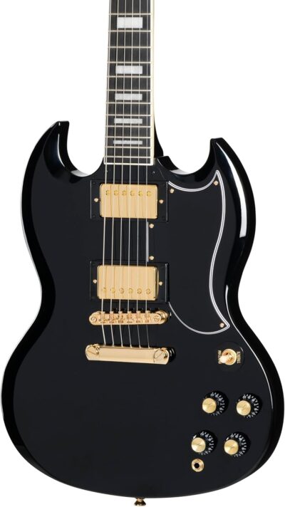 Epiphone Inspired by Gibson SG Custom, Ebony Gold Hardware with Bag