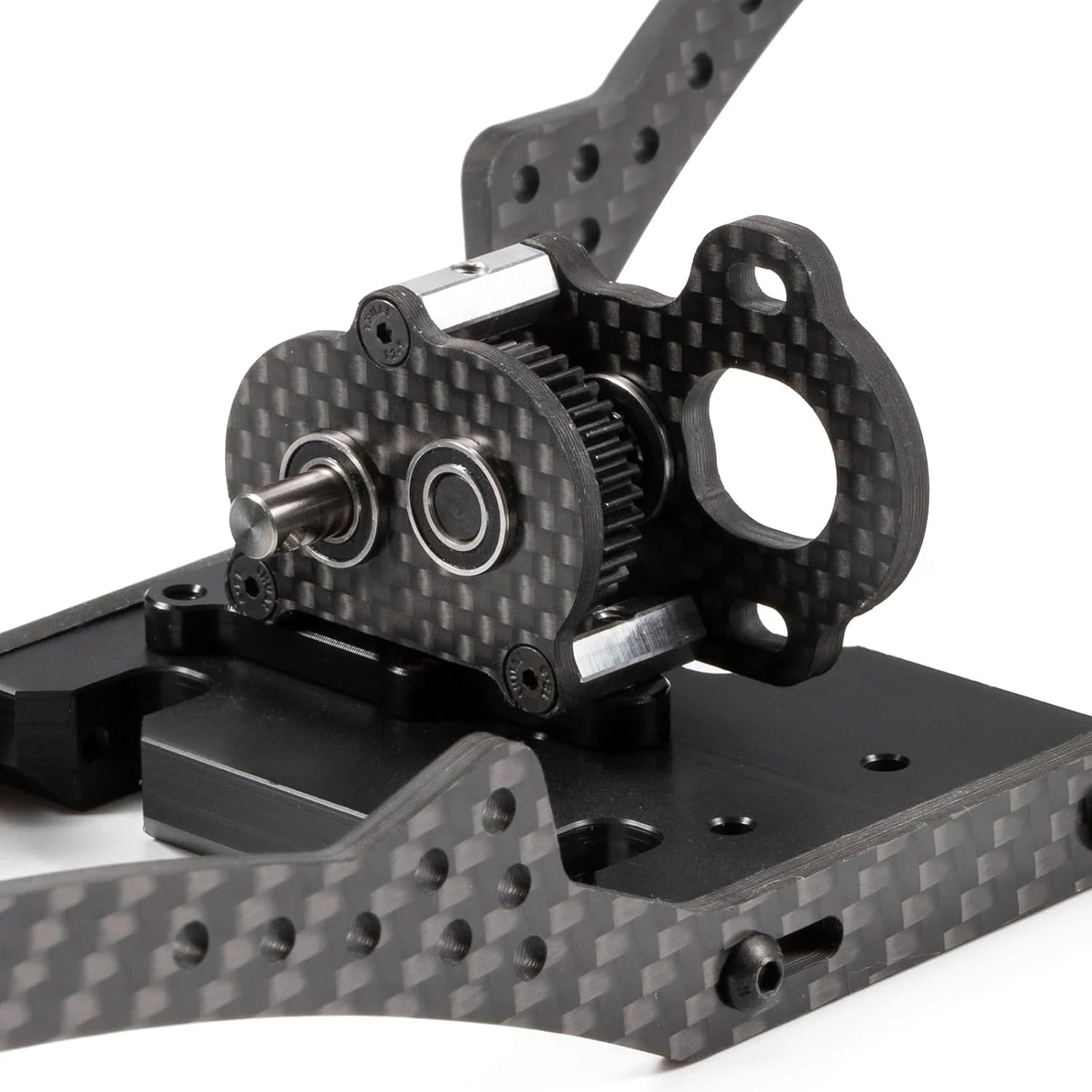 Ultra-Light Portal Transmission Carbon Gearbox with Adapter Plate for 1/10 Comp Rigs LCG Chassis