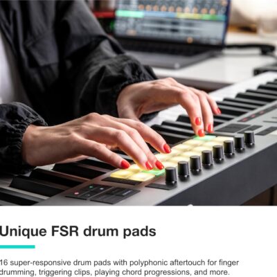 71odCDeVwsL. AC SL1500 Novation Launchkey 49 MK4 – 49 key Semi-Weighted, USB, MIDI Keyboard Controller with DAW Integration. Chord & Scale Modes, 8 Drum Pads, & Arpeggiator — Includes Software Bundle for Music Production
