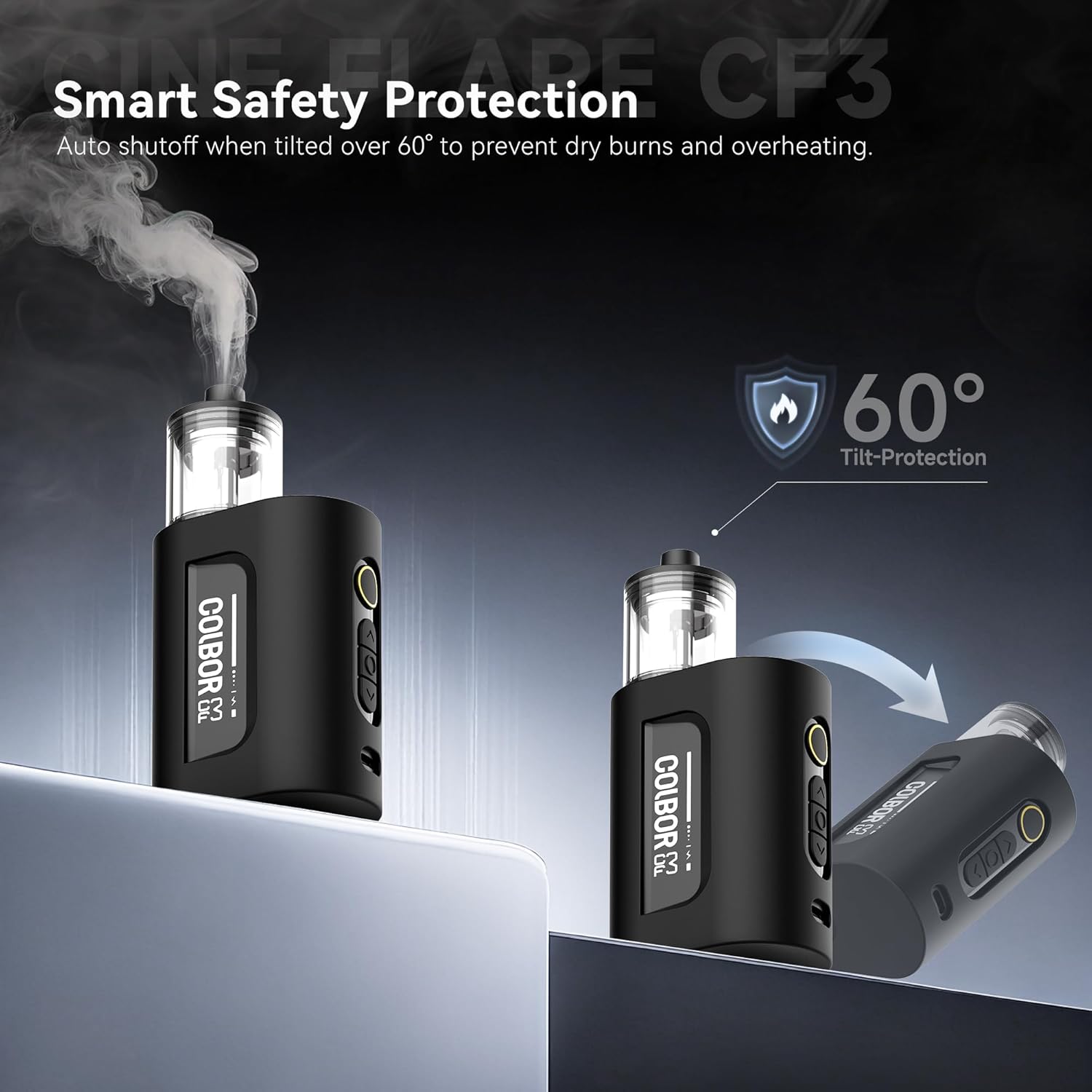 COLBOR CF3 Fog Machine Portable Mini Handheld Smoke Machine for Photography with Remote Control, Small Fogger Haze Maker with 60° Tilt-Protection for Indoor Outdoor Christmas Party Cosplay