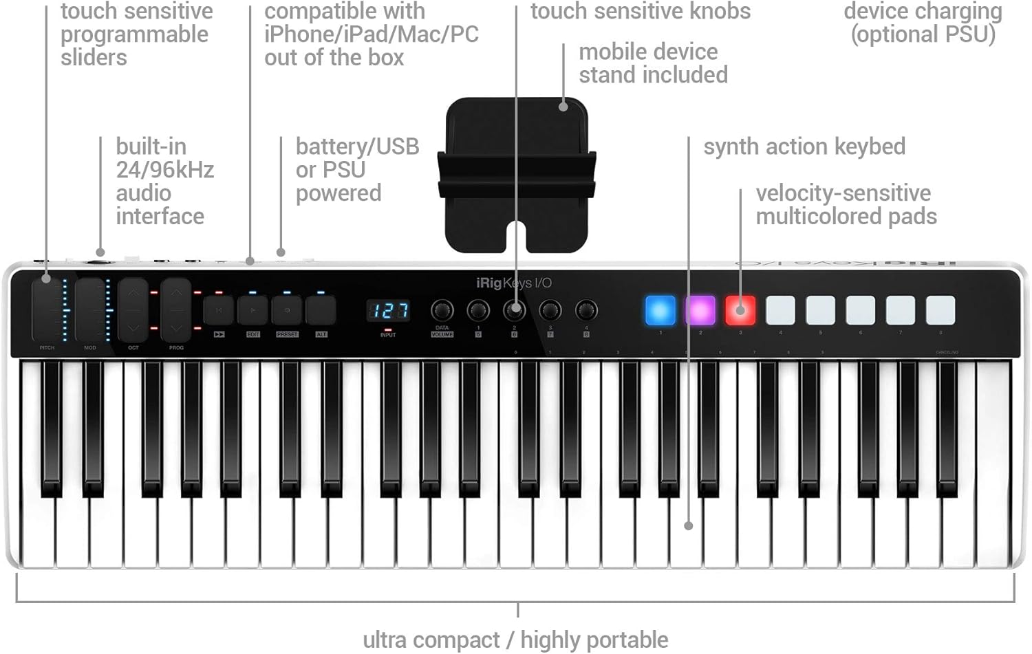 IK Multimedia iRig Keys I/O 49 オーディオ・インターフェイス&MIDIキーボード【国内正規品】