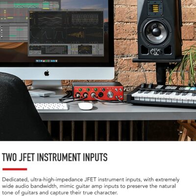 71pQtdmBtL. AC SL1500 Focusrite Clarett+ 4Pre USB Studio-Grade Audio Interface for Music Makers — Four Low-Noise, Low-Distortion Mic Preamps providing True-To-Life Sound