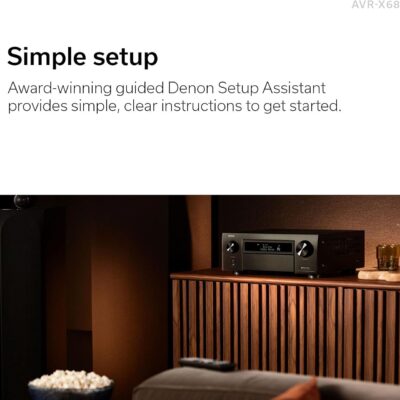 71pihk3TSOL. AC SL1500 Denon AVR-X6800H 11.4 Channel AV Receiver – 140W/Ch, Built-in HEOS, WiFi, & Bluetooth – Dolby Vision, HLG, HDR10+, Dynamic HDR & Dolby Atmos Height Virtualization – Home Audio Receivers & Amplifiers