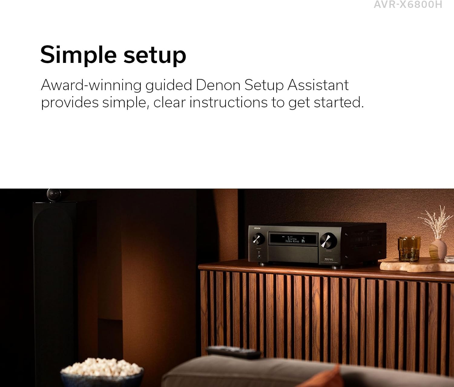 Denon AVR-X6800H 11.4 Channel AV Receiver – 140W/Ch, Built-in HEOS, WiFi, & Bluetooth – Dolby Vision, HLG, HDR10+, Dynamic HDR & Dolby Atmos Height Virtualization – Home Audio Receivers & Amplifiers