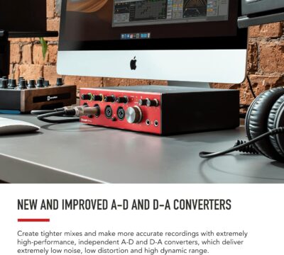 71q1wJDTk3L. AC SL1500 Focusrite Clarett+ 4Pre USB Studio-Grade Audio Interface for Music Makers — Four Low-Noise, Low-Distortion Mic Preamps providing True-To-Life Sound