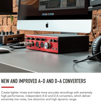 71q1wJDTk3L. AC SL1500 Focusrite Clarett+ 4Pre USB Studio-Grade Audio Interface for Music Makers — Four Low-Noise, Low-Distortion Mic Preamps providing True-To-Life Sound