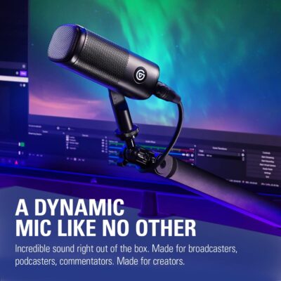 Elgato Wave DX – Dynamic XLR Microphone, Cardioid pattern, Noise Rejection, speech optimised for Podcasting, Streaming, Broadcasting, No Signal Booster Required, works with any Interface, for Mac, PC