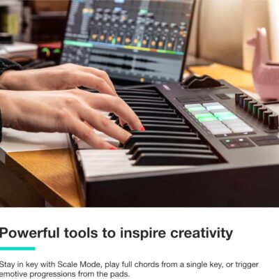 Novation Launchkey 37 MK4 — Compact 37 Key, USB, MIDI Keyboard Controller with DAW Integration. Chord Mode, Scale Mode, 8 Drum Pads, and Arpeggiator — Includes Software Bundle for Music Production