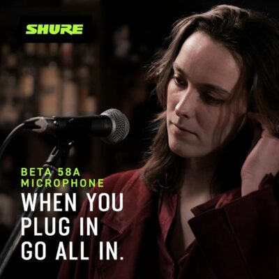 71qZUJkYnjL. AC SL1500 Shure BETA 58A Vocal Microphone – Single Element Supercardioid Dynamic Mic for Stage and Studio with A25D Adjustable Stand Adapter, 5/8 to 3/8 (Euro) Thread Adapter & Storage Bag, Brushed Nickel